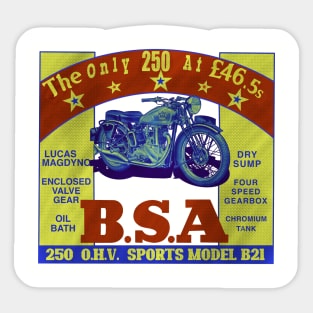 Vintage BSA Motorcycles Caferacer Legends Sticker